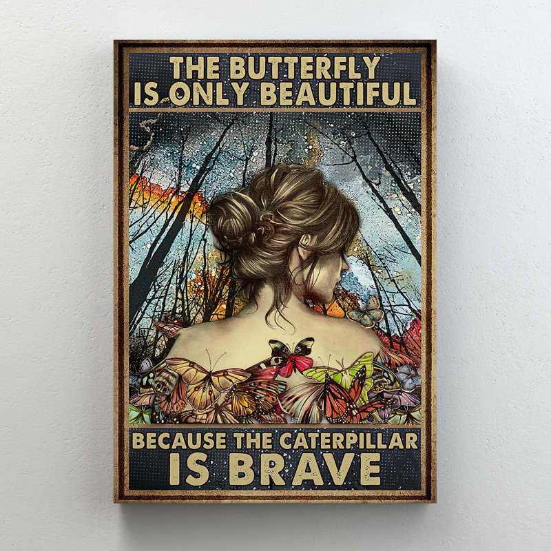 Beautiful Girl With Butterfly, H 20 po x l 16 po x P 2 po