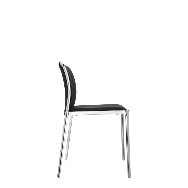 Audrey Soft Armchair, Lycra Beige, Polished Aluminum
