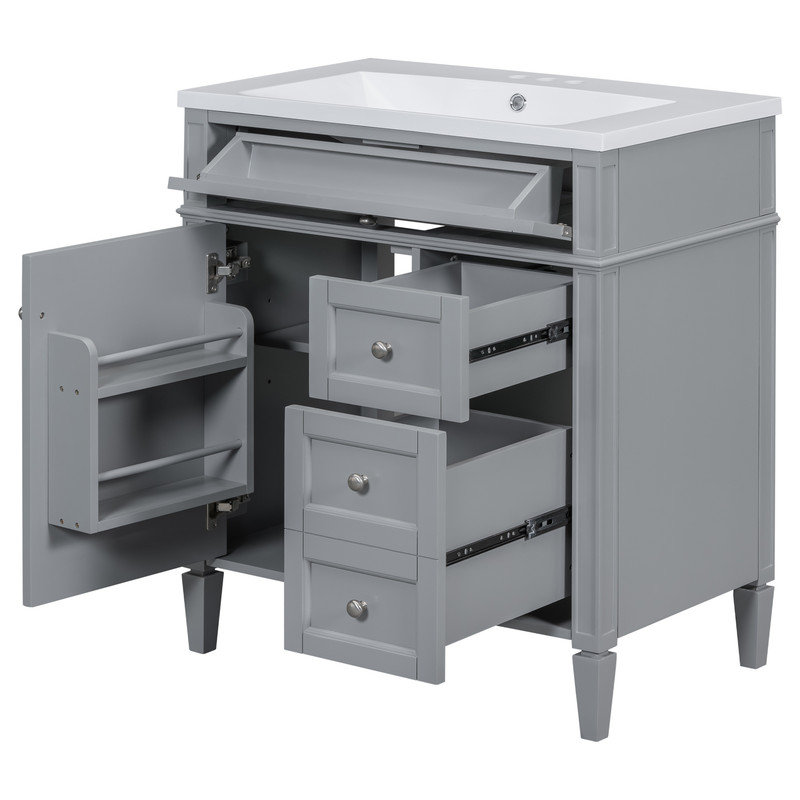Rangement pour salle de bain Eliyah, Gris