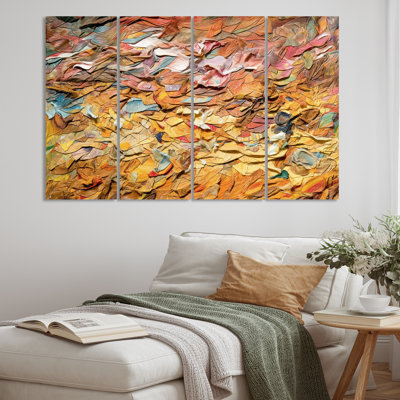«Terracotta Bliss Abstract I», reproduction de toile tendue 4 pièces