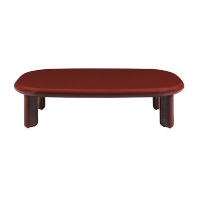 Red High Gloss Contemporary Coffee Table, Metal Base, 50mm Table Top, 70lbs Weight Limit, 42.21 In Width, 11.67 Height, 24.55 Long With Finish, Thick Surface, Load, Wide, Deep,