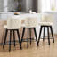 Ensemble de 3 tabourets de bar pivotants, siège en similicuir avec dossier capitonné, pieds en bois massif, chaises de bar à hauteur de comptoir pour îlot de cuisine, salle à manger, café-869855514-1026101385