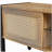 54.33 Inch Woven TV Cabinet with Color-Changing Light Strip, Double Sliding Door Storage, Adjustable Shelves, Metal Legs, Living Room TV Cabinet, Natural Color-659127682