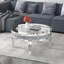 Glass Mirrored Four Leg Coffee Table Mirrored Diamonds Inlay Coffee Table 90.3x90.3cm