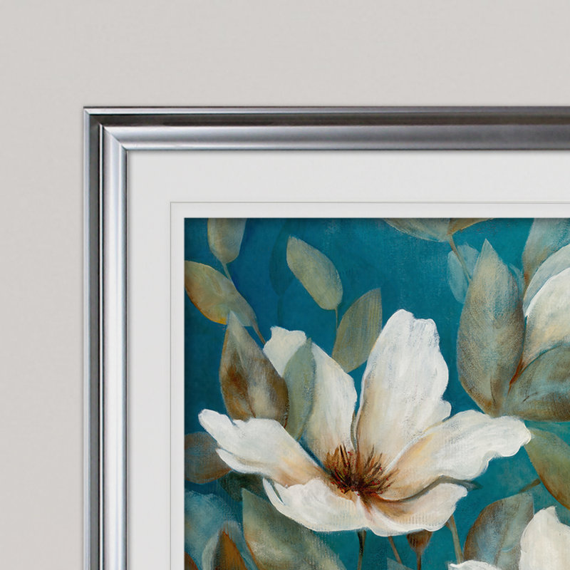 « shade of blue », reproduction de peinture à l’acrylique encadrée, Argent, H 30 po x l 40 po x P 1,5 po