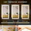 Armoire à bijoux avec miroir lumineux à DEL, miroir mural sans cadre avec 3 lumières de couleur, armoire à bijoux verrouillable avec 2 tiroirs et grand espace de rangement, blanc