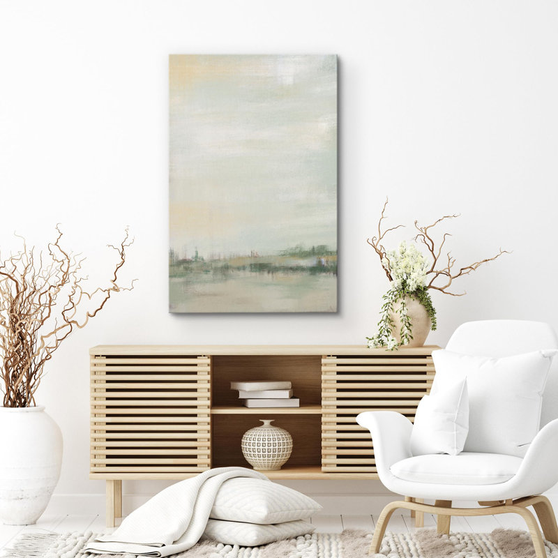 Décoration murale abstraite minimaliste contemporaine nordique de couleur grunge, Toile tendue, H 36 po x l 24 po x P 1,5 po