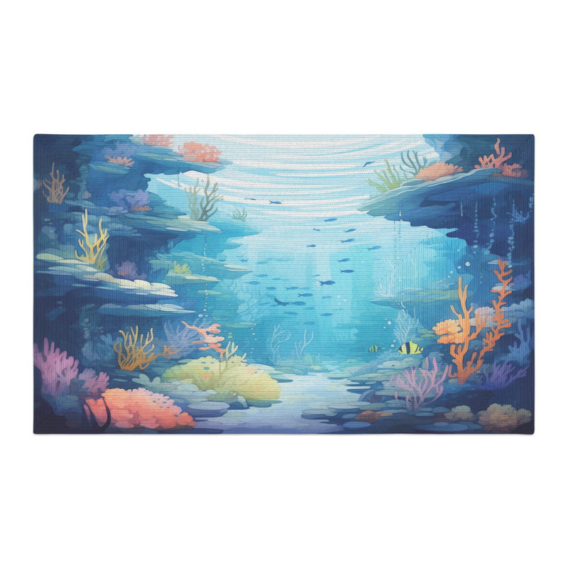 Tapis tressé Hidden Sea Wonders, Rectangulaire 3 pi x 5 pi