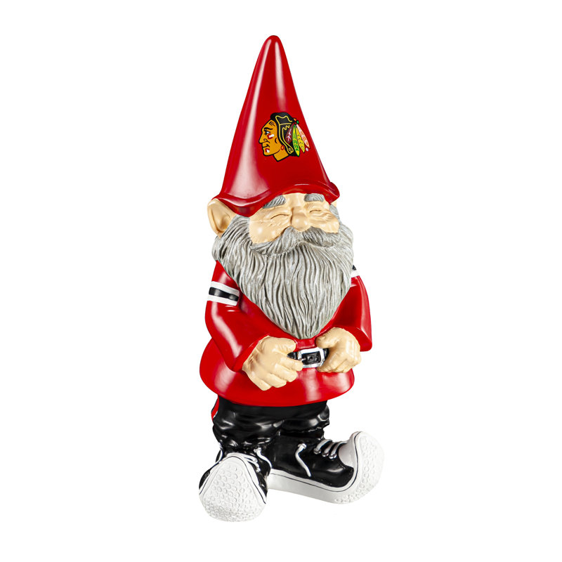 Statue de gnome de jardin en résine 11 po NFL, Blackhawks de Chicago