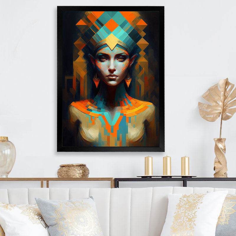 Portrait de la déesse égyptienne III - reproduction sur toile, H 20 po x l 12 po x P 1 po