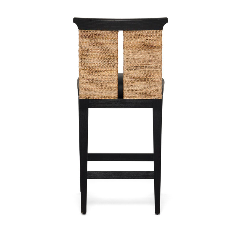 Reed Counter Stool, Black Seat/Black Frame