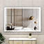 Miroir mural de salle de bain 60 x 40 pouces avec éclairage DEL, étanche, cadre en aluminium haute résistance, 3 réglages de couleur, système de commande tactile intelligent.