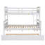 Lit simple superposé simple avec échelle, lit gigogne simple, barrière de sécurité, blanc