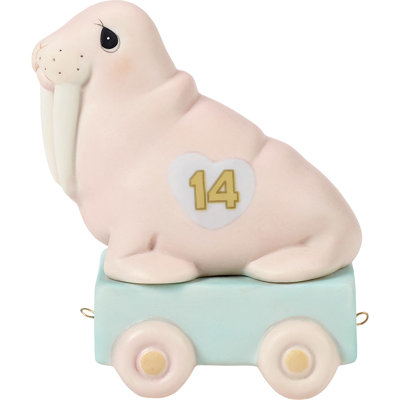 Figurine Precious Moments Birthday Train Walrus 14 ans - 3,42 pouces