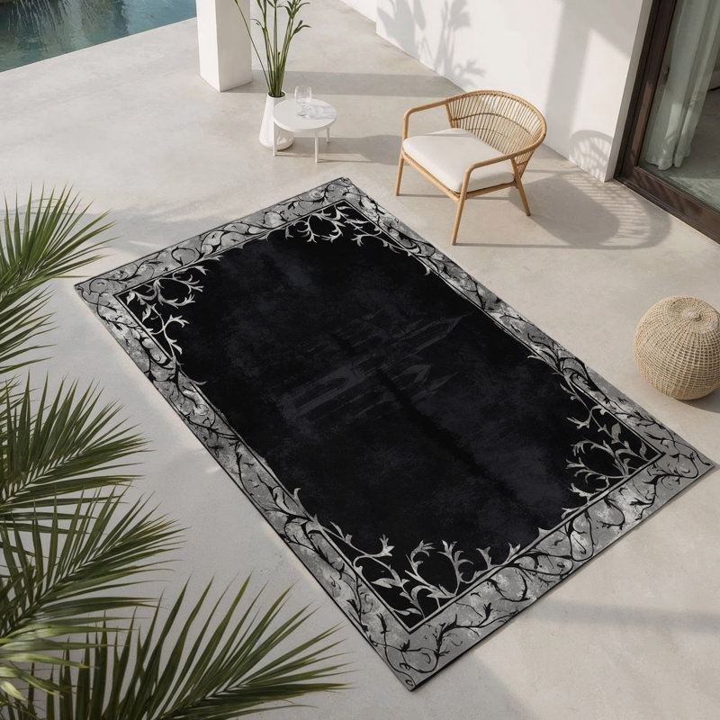 Tapis argenté intérieur et extérieur, Rectangle 5 pi x 7 pi