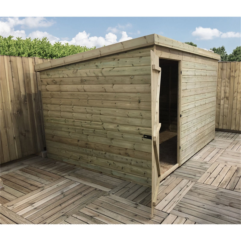Ton 10 ft. W x 6 ft. D Solid Wood Garden Shed, 10 ft. W x 6 ft. D
