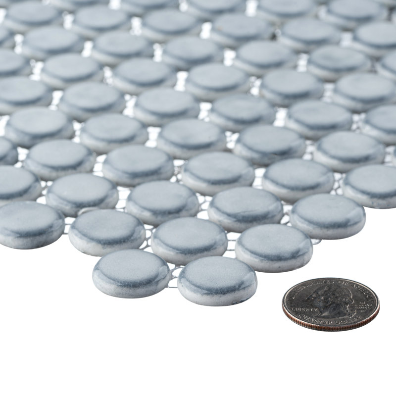 Honoro-Bulbi 0.75-in. Penny Round Textured Look Glass Wall & Floor Mosaic Tile, Owl