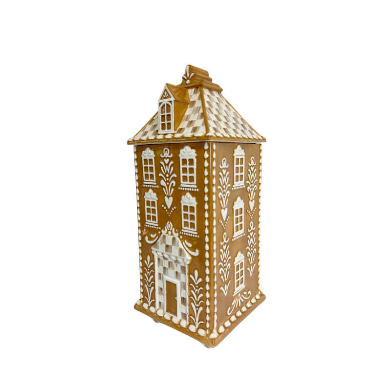 Mocha Check Gingerbread Large Canister