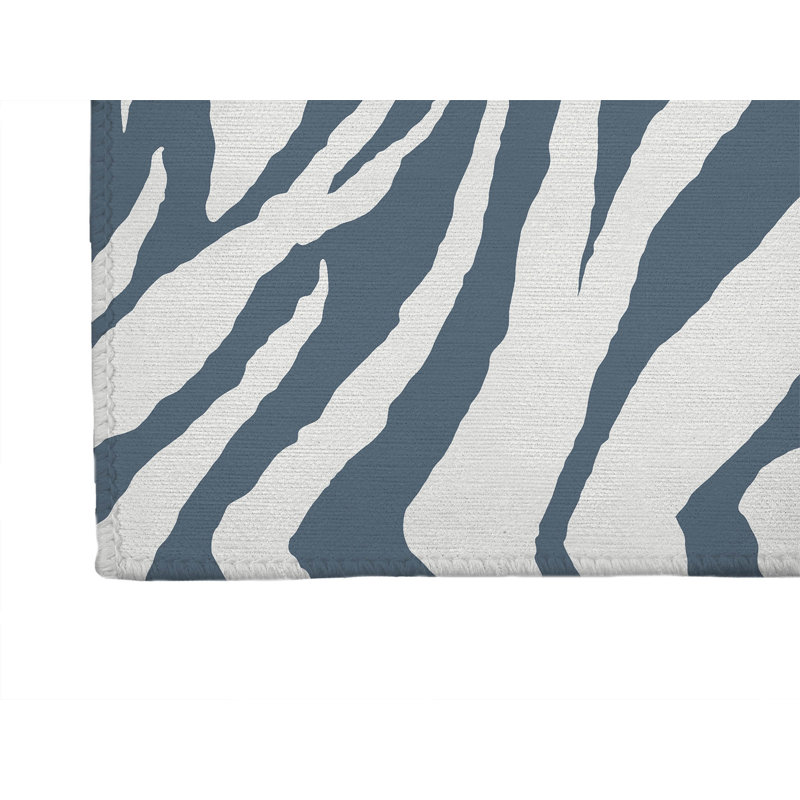 Zebra Patch Non-Slip Outdoor Rug, Runner 2'6" x 8'