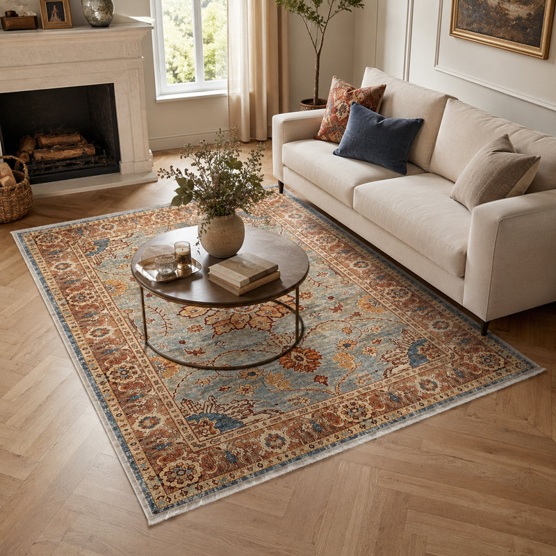 Oriental Cotton and Chenille Flatweave Area Rug, 60 x 100 cm