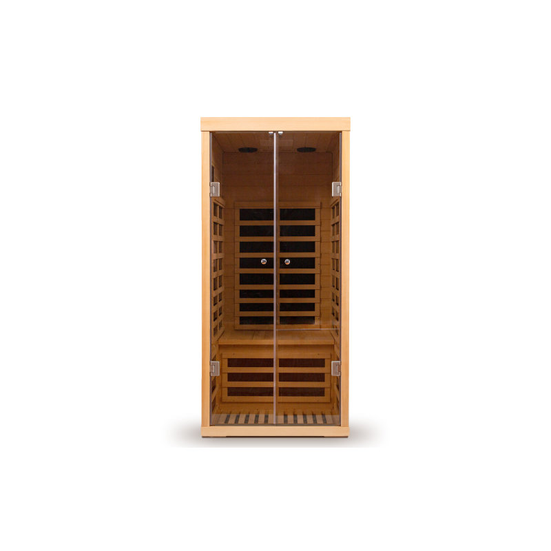 One Person Large Glass Hemlock Sauna