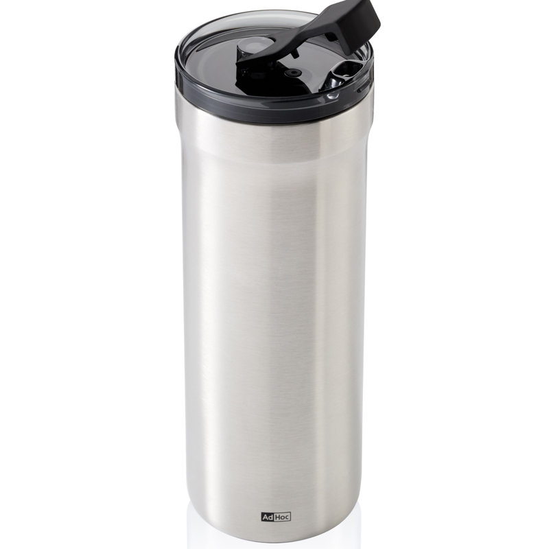 AdHoc Thermo Mug Pulse Stainless Steel 16.9oz, Silver