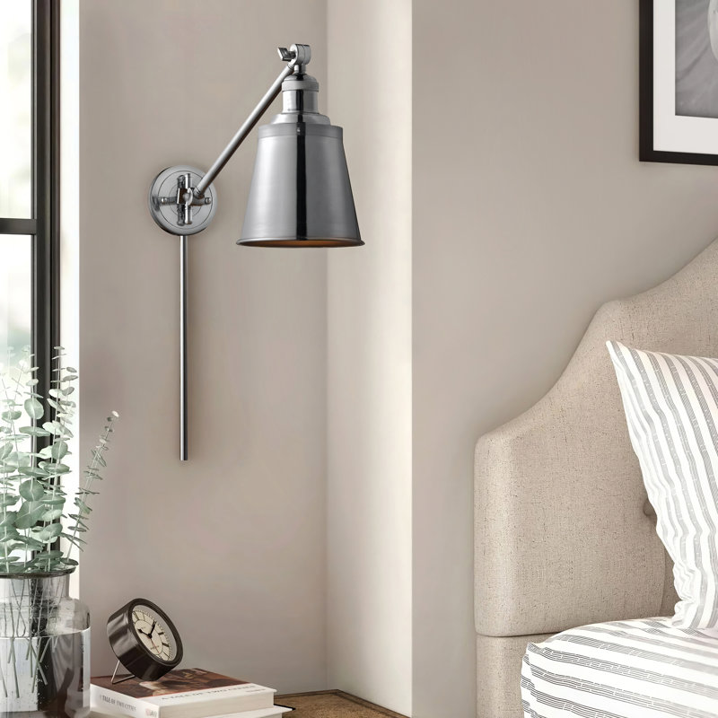 Lampe murale avec bras pivotant à 1 lumière Lavender Hill, DEL, Chrome poli