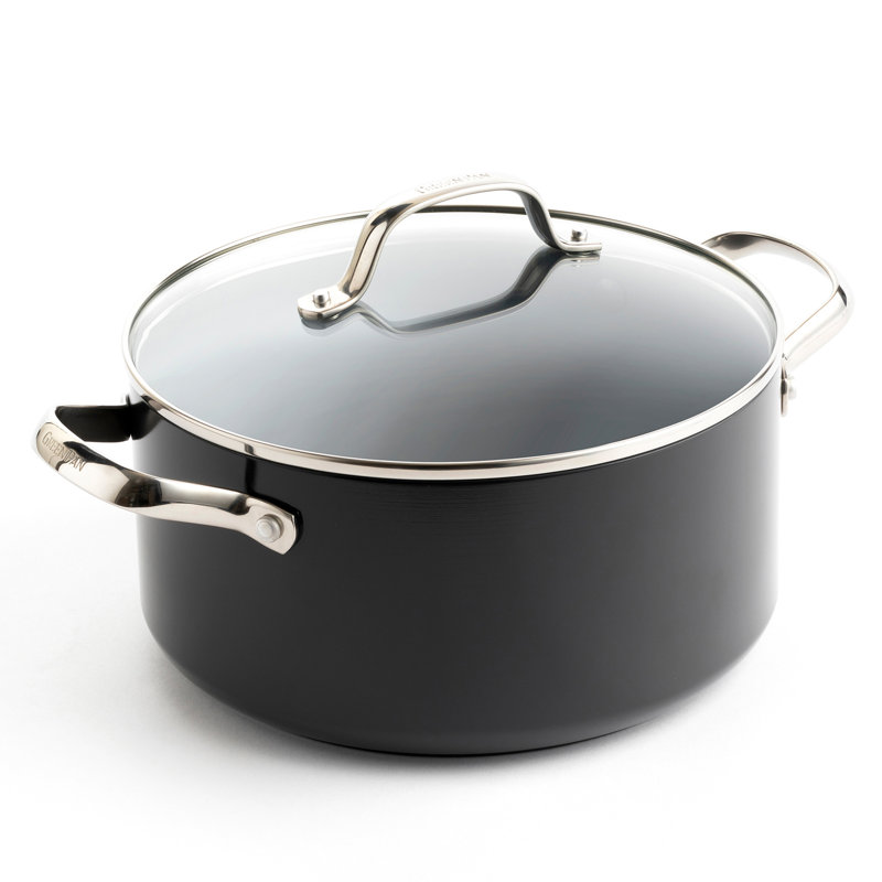 GreenPan Valencia Pro Hard Anodized Induction Healthy Ceramic Nonstick 5qt Stock Pot, 5.5 Qt