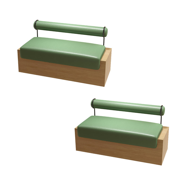 Banc rembourré simple en similicuir, Vert