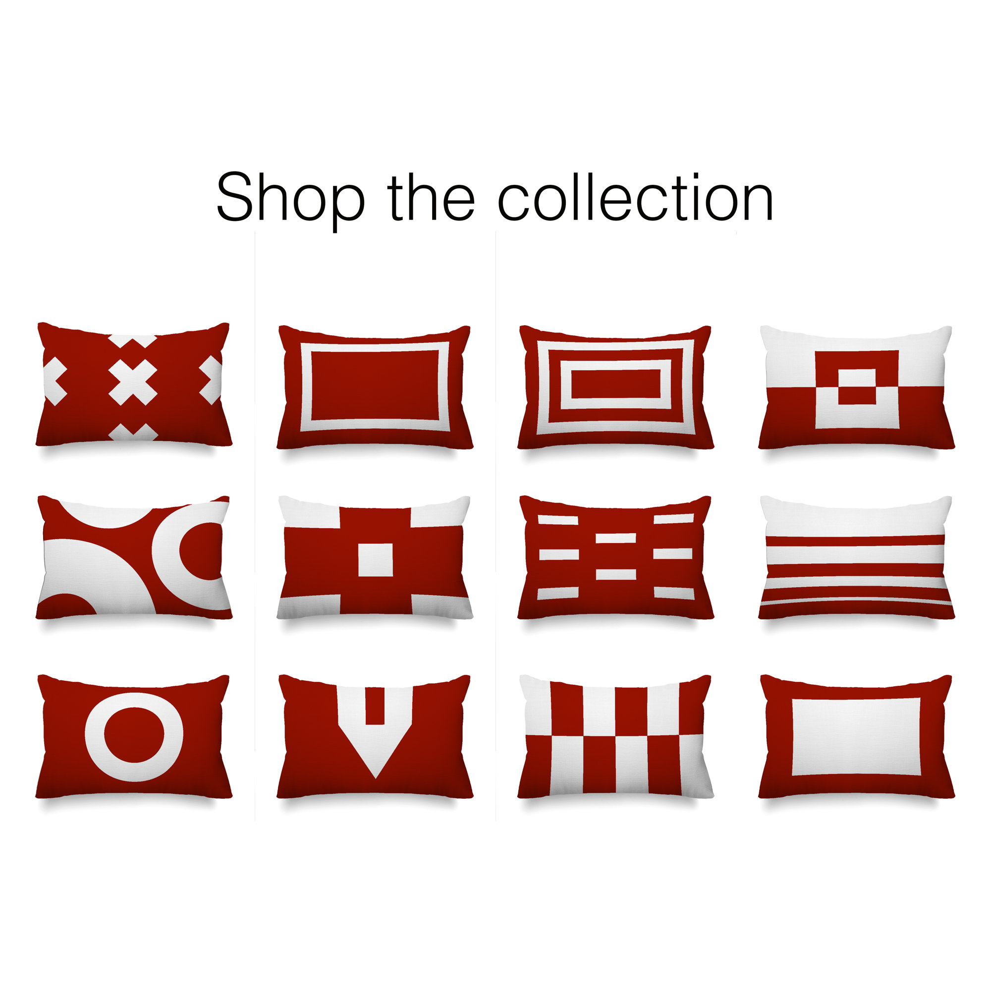 Luella Geometric Indoor/Outdoor Lumbar Throw Pillow, Red