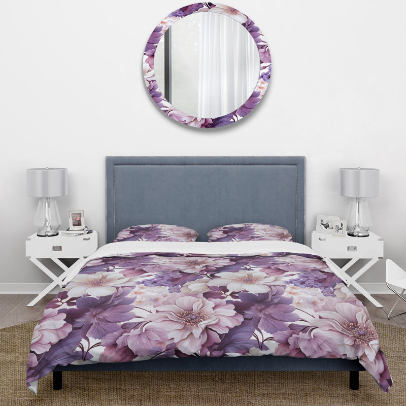 Orchid Dream Tropical Pattern II - Ensemble de housse de couette tropical, Housse de couette pour très grand lit et 2 très