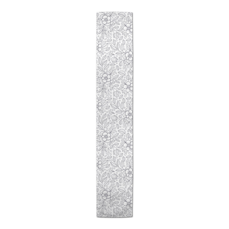 Chemin de table floral, 72 po x 16 po, Gris foncé