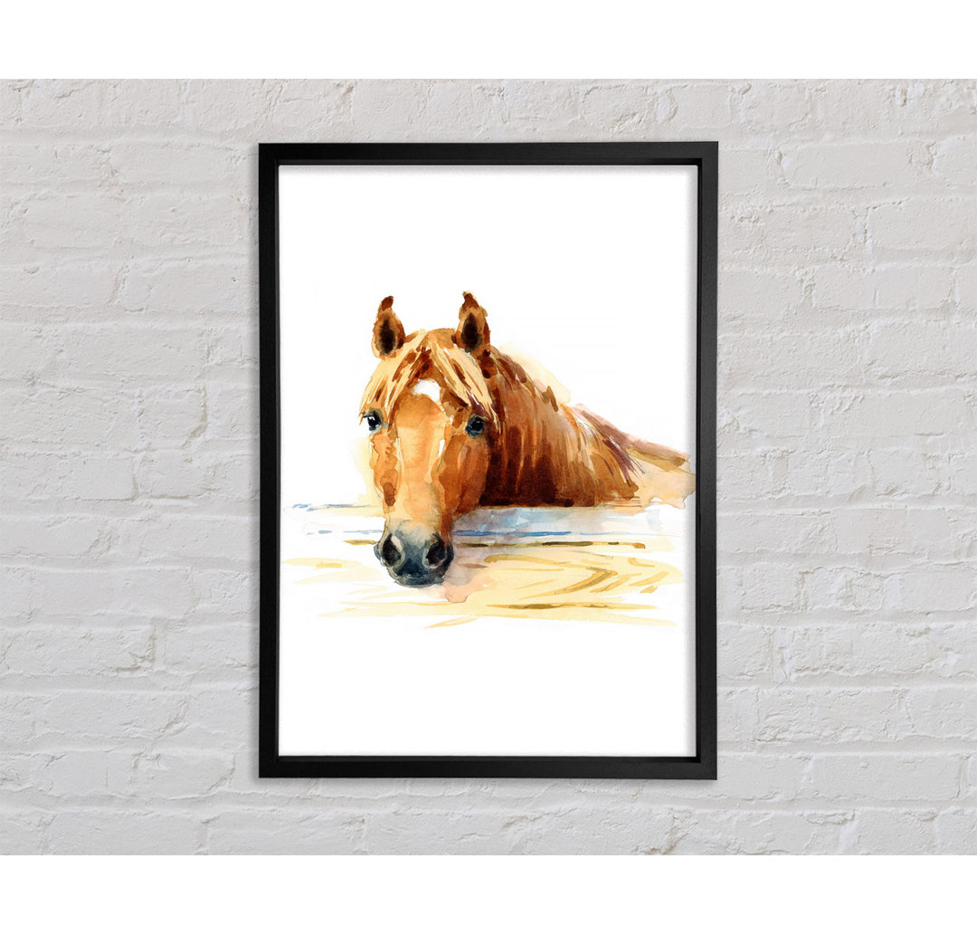 Horse At The Stables - Einzelbildrahmen Kunstdrucke auf Leinwand