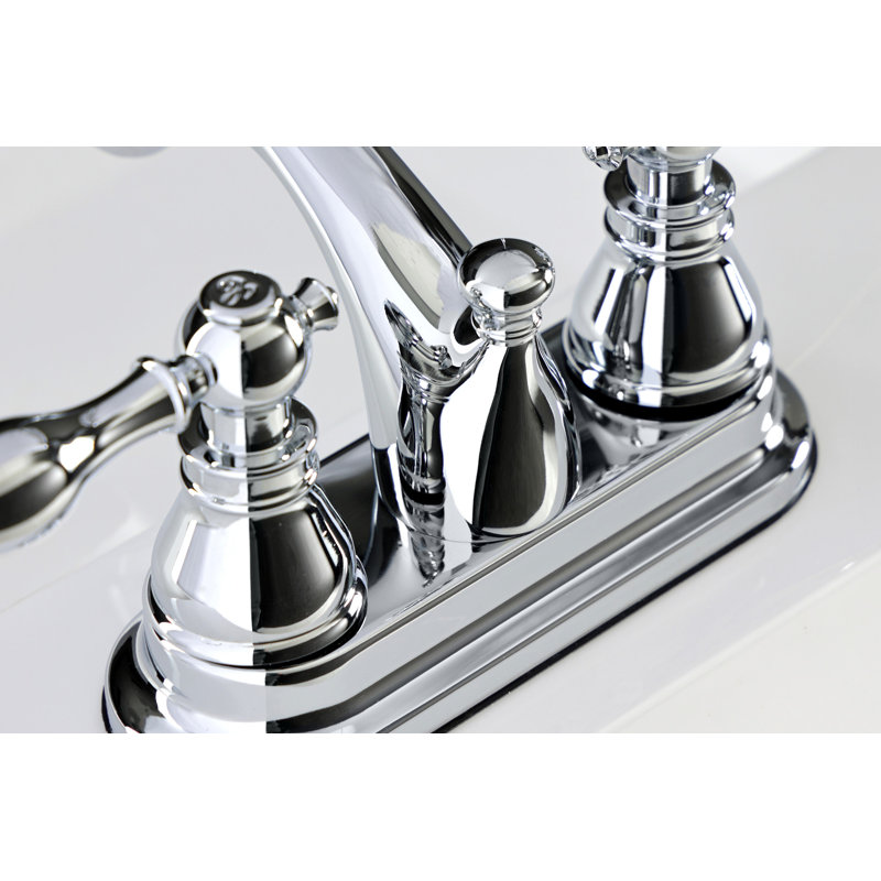 Robinet pour salle de bain avec ensemble de drain central à, Chrome poli