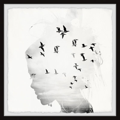Birds And Silhouette by Marmont Hill - Single Picture Frame Painting