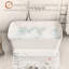 Baignoire de trempage autoportante en acrylique de 49 po, bain de trempage japonais de forme carrée, conception à asseoir avec trop-plein chromé et bonde pour livraison express