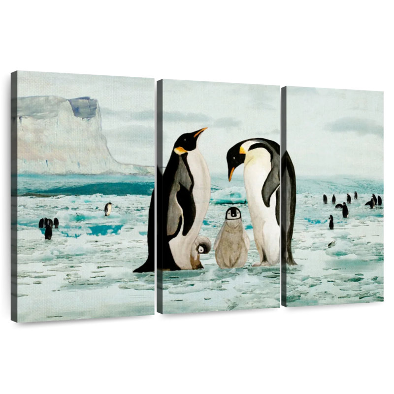 Brampt Emperor Penguin Family, 42" H x 65" W