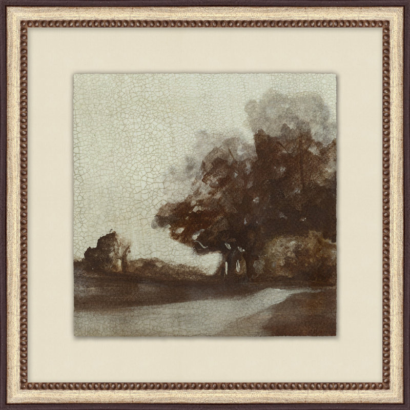 Crackled Reminiscent 1 - Peinture encadrée sur papier