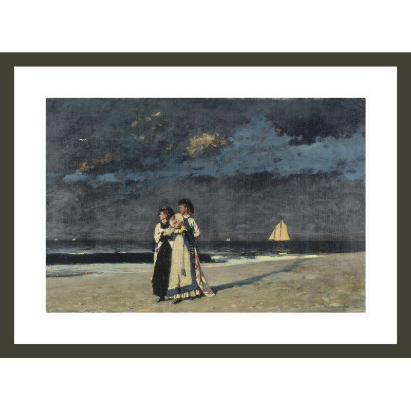 Promenade on the Beach by Winslow Homer -Framed Giclee Print, 21.92" H x 29.5" W