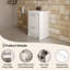 Meuble-lavabo simple de 24 po avec comptoir en résine blanc brillant, HG.White Design moderne pour petite salle de bain-1670025758
