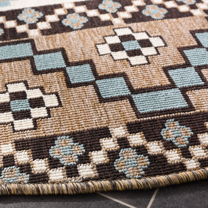 Northpoint Geometric Indoor/Outdoor Area Rug, Round 6'7"
