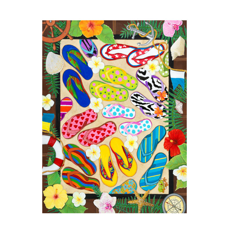 Art sur toile Flip Flop Heaven par Kathy Kehoe Bambeck, H 47 po x l 35 po x P 2 po