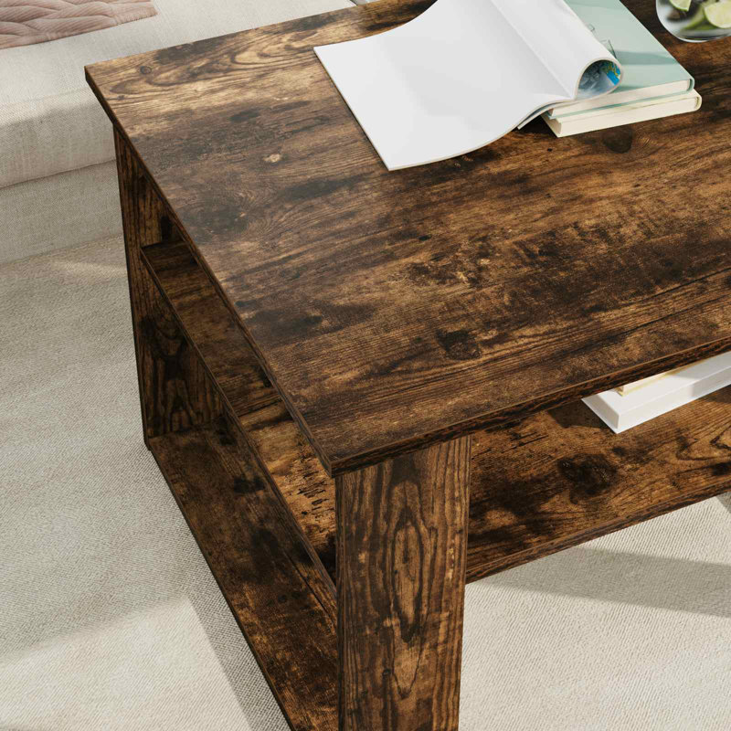 Coffee Table with Storage, 44cm. H x 64cm. L x 54cm. W, Smoked Oak