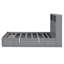 Lit plateforme double avec rangement, coiffe à DEL, station de charge, 2 tiroirs, support pour écran hydraulique gris, tiroirs-179728920