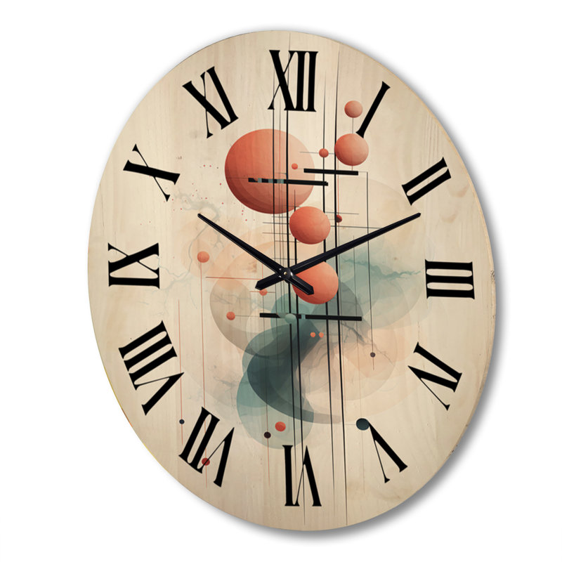 Horloge murale en bois surdimensionnée de forme géométrique Vintage Futur Omens, Très grand