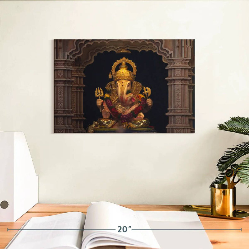 Statue Ganesh, H 8 po x l 12 po