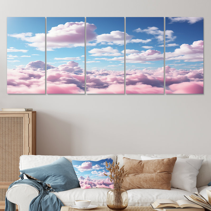 «Sky Paradise Horizon I - Sky», art mural 5 pièces, H 28 po x l 60 po