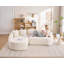 Canapé modulaire en forme de L Boneless avec méridienne incurvée, canapé modulaire en chenille, mousse 30D haute densité, canapé-lit modulaire minimaliste