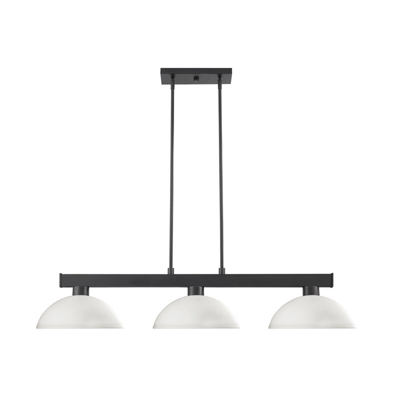 Luminaire suspendu pour dôme 3 lumières pour table de billard Wauregan, Lin blanc