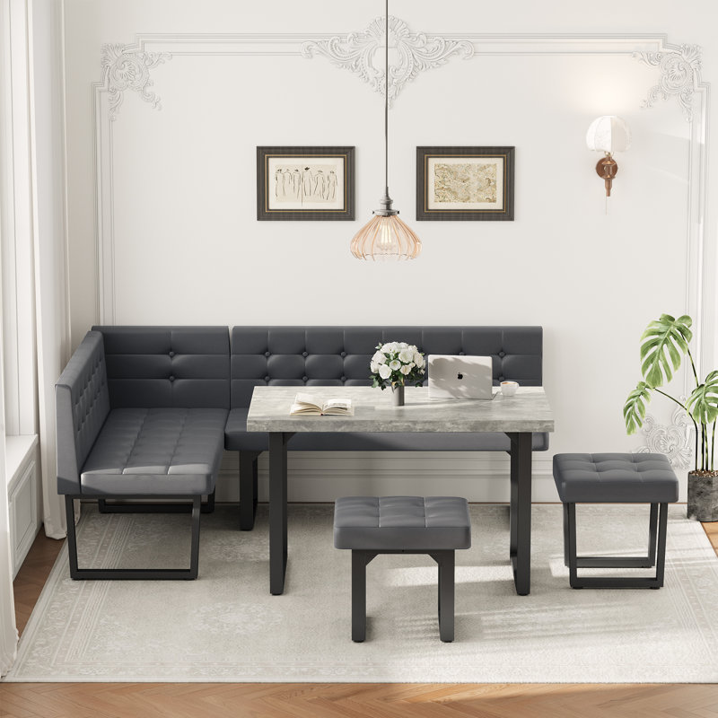 Modern Minimalist 5-person Breakfast Table Set, Gray
